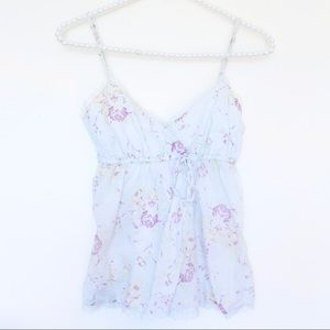 Y2k floral babydoll tank top